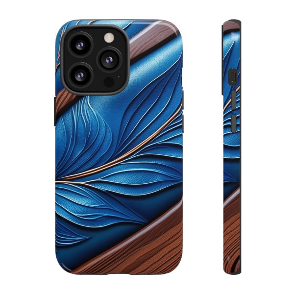 Blue Leather iPhone | Samsung | Samsung Galaxy | Google Pixel - Cell Phone Tough Cases - Image 42