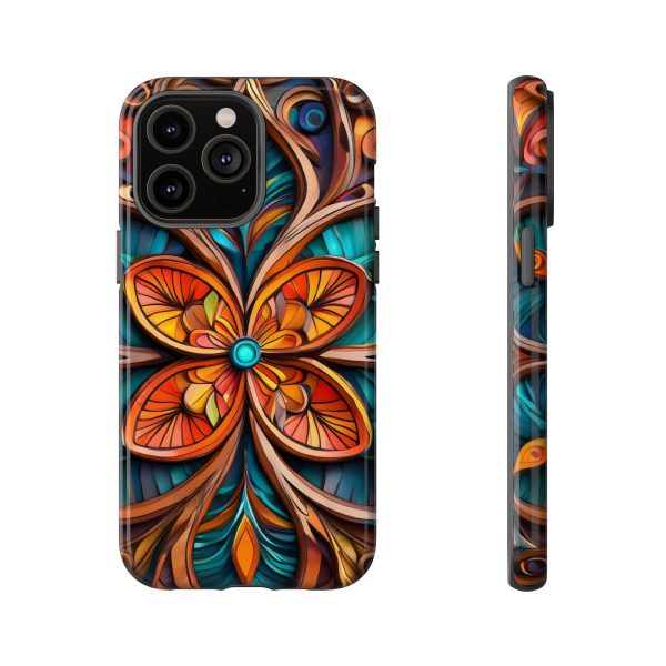 Wood Grain Flower iPhone | Samsung | Samsung Galaxy | Google Pixel - Cell Phone Tough Cases - Image 113