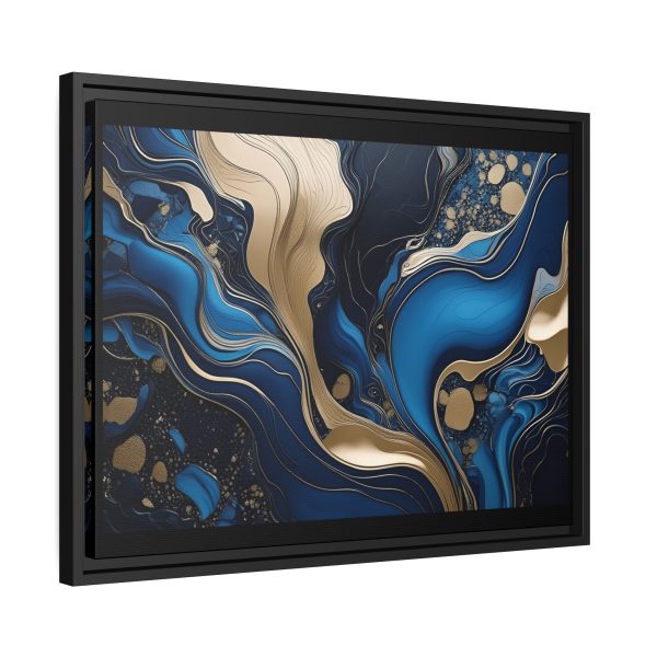 Blue Gold Abstract Art 3 Matte Canvas, Black Frame - Image 18