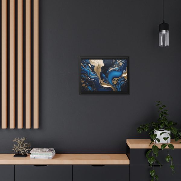 Blue Gold Abstract Art 3 Matte Canvas, Black Frame - Image 20