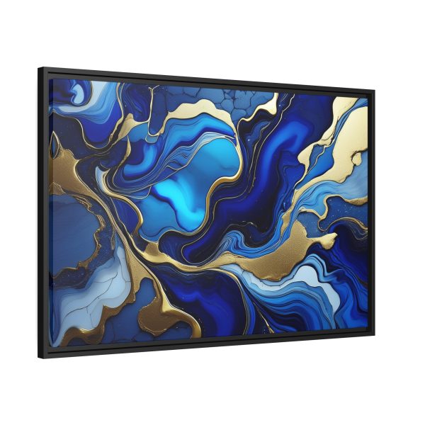 Royal Blue Gold RB1 Marble Matte Canvas, Black Frame - Image 30