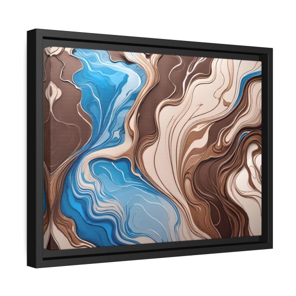 Brown and Teal Abstract BT3 Matte Canvas, Black Frame - Image 10