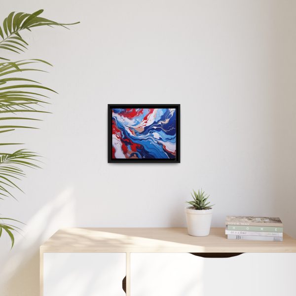 Red White and Blue TS2 Marble Matte Canvas, Black Frame - Image 7