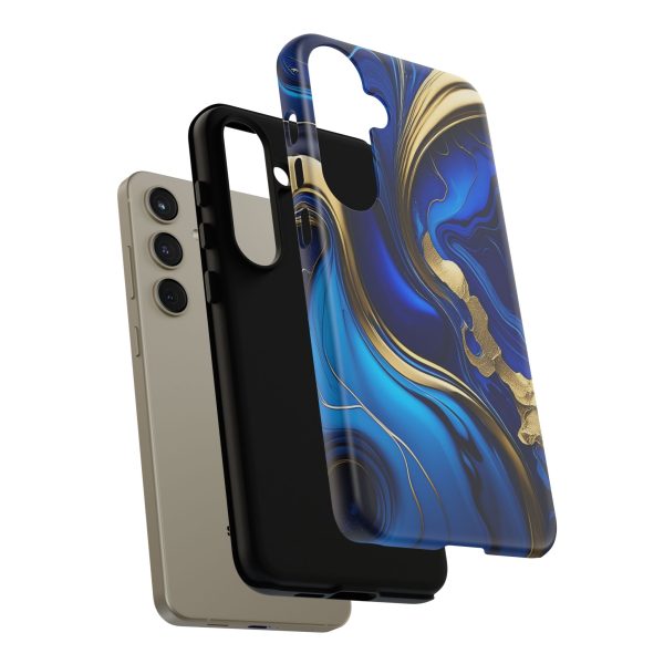 Royal Blue and Gold iPhone | Samsung | Samsung Galaxy | Google Pixel - Cell Phone Tough Cases - Image 203