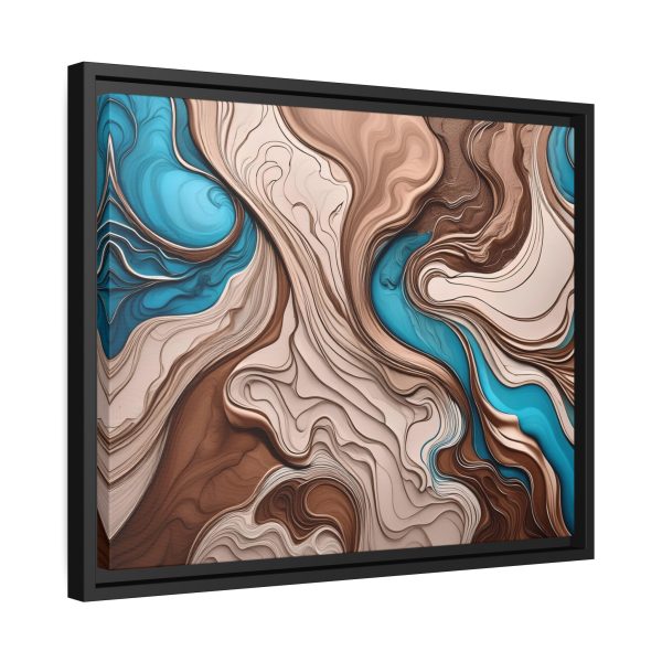 Brown and Teal Abstract BT1 Matte Canvas, Black Frame - Image 14