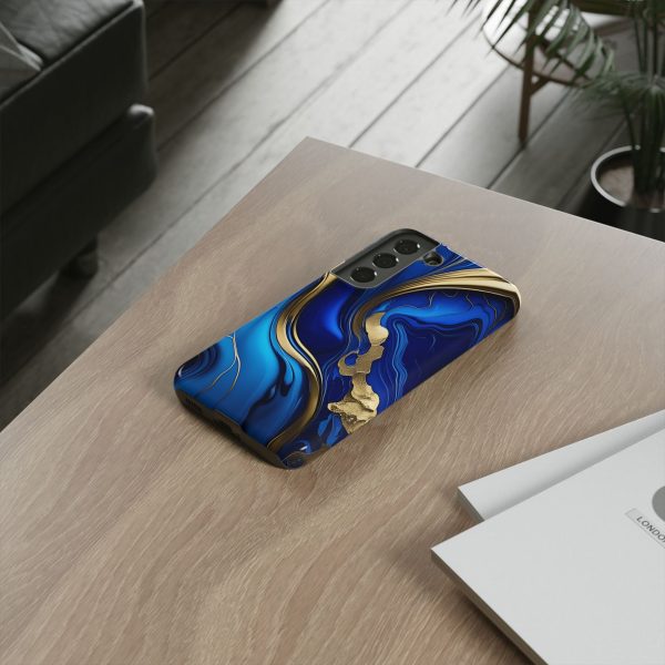 Royal Blue and Gold iPhone | Samsung | Samsung Galaxy | Google Pixel - Cell Phone Tough Cases - Image 78