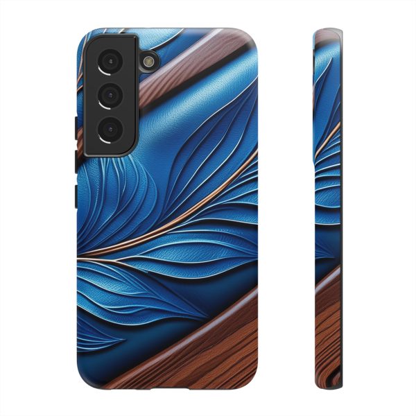 Blue Leather iPhone | Samsung | Samsung Galaxy | Google Pixel - Cell Phone Tough Cases - Image 80