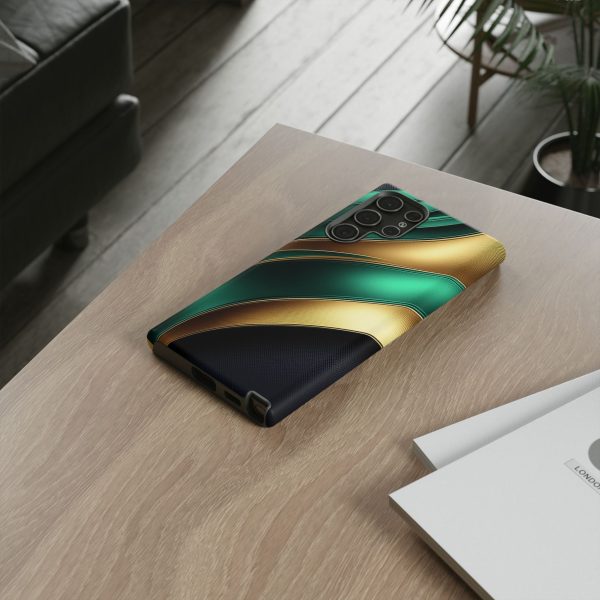 Green and Gold iPhone | Samsung | Samsung Galaxy | Google Pixel - Cell Phone Tough Cases - Image 88