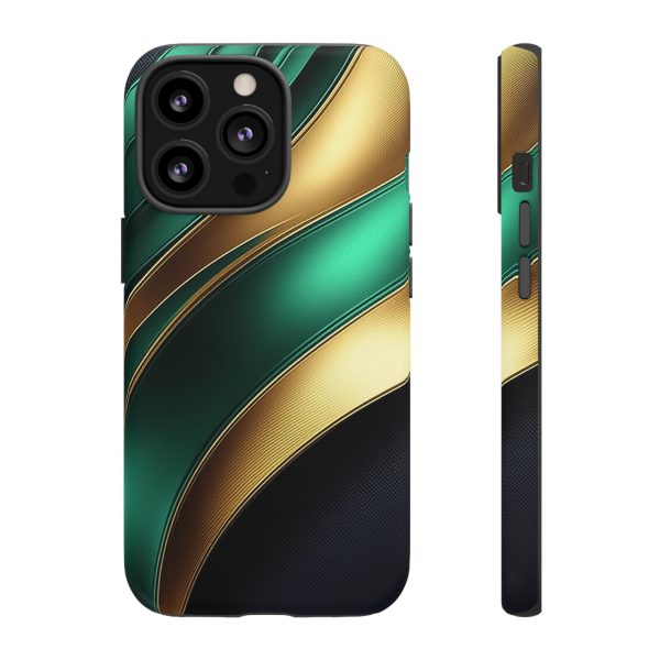 Green and Gold iPhone | Samsung | Samsung Galaxy | Google Pixel - Cell Phone Tough Cases - Image 43