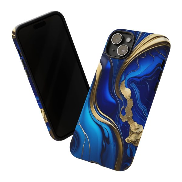 Royal Blue and Gold iPhone | Samsung | Samsung Galaxy | Google Pixel - Cell Phone Tough Cases - Image 171