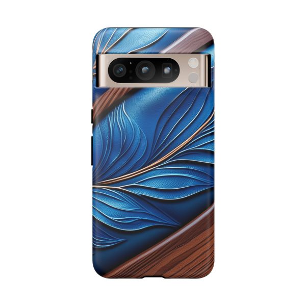 Blue Leather iPhone | Samsung | Samsung Galaxy | Google Pixel - Cell Phone Tough Cases - Image 221