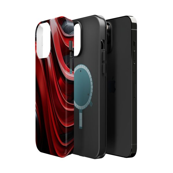 Red and Black Custom Magnetic Tough Case for iPhone - Dual Layer Protection with MagSafe® Compatibility - Matte or Glossy Finish - Image 72