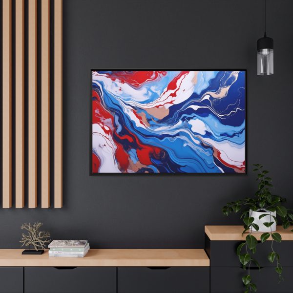 Red White and Blue TS2 Marble Matte Canvas, Black Frame - Image 40