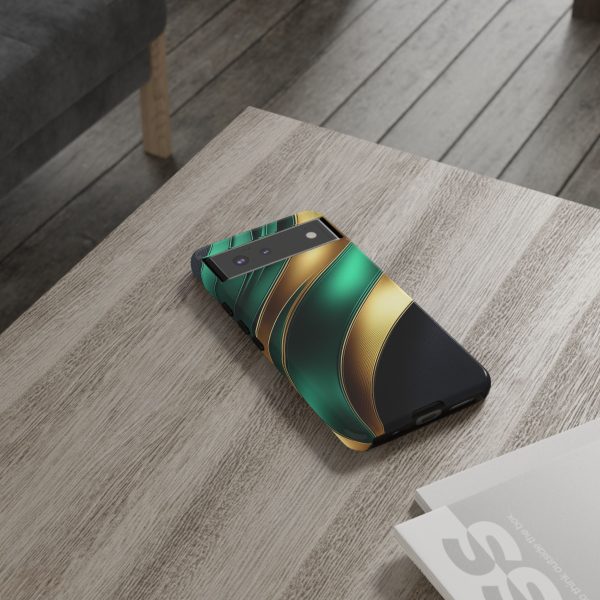 Green and Gold iPhone | Samsung | Samsung Galaxy | Google Pixel - Cell Phone Tough Cases - Image 66