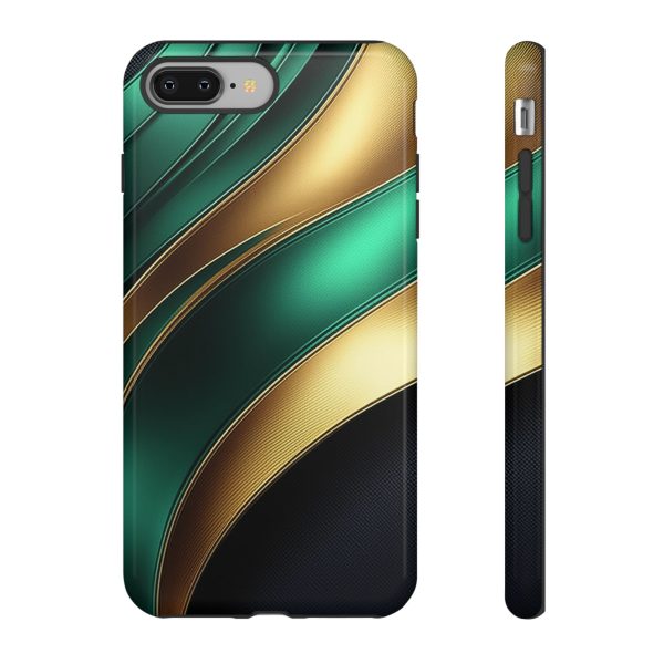 Green and Gold iPhone | Samsung | Samsung Galaxy | Google Pixel - Cell Phone Tough Cases - Image 3