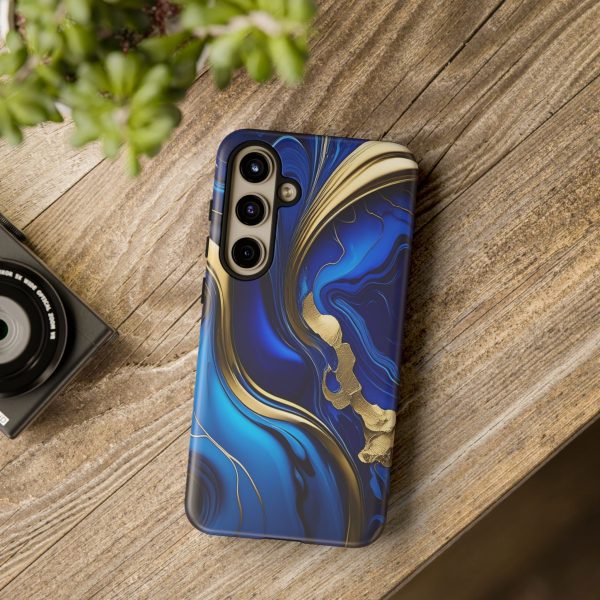 Royal Blue and Gold iPhone | Samsung | Samsung Galaxy | Google Pixel - Cell Phone Tough Cases - Image 204