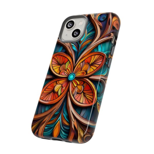 Wood Grain Flower iPhone | Samsung | Samsung Galaxy | Google Pixel - Cell Phone Tough Cases - Image 90