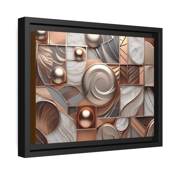 Neutral Colors Abstract Matte Canvas, Black Frame - Image 2