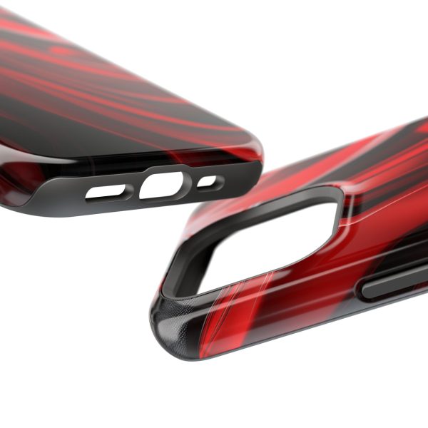 Red and Black Custom Magnetic Tough Case for iPhone - Dual Layer Protection with MagSafe® Compatibility - Matte or Glossy Finish - Image 94