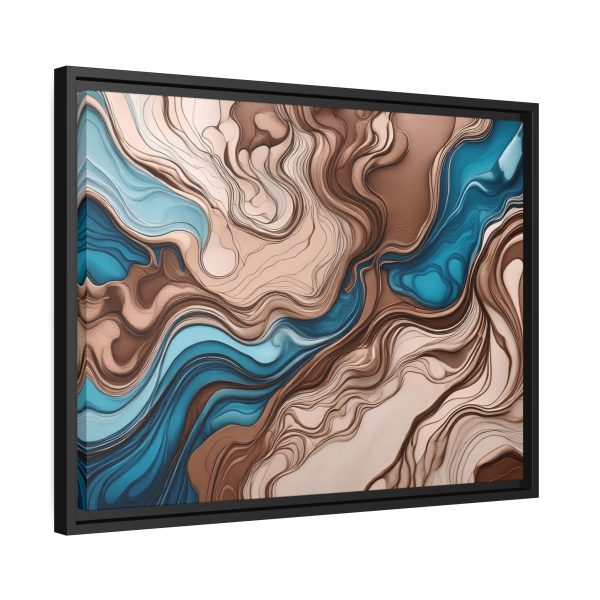 Brown and Teal Abstract BT4 Matte Canvas, Black Frame - Image 18