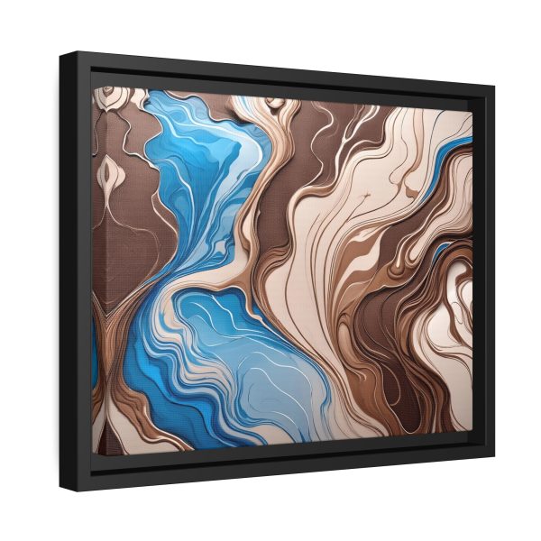 Brown and Teal Abstract BT3 Matte Canvas, Black Frame - Image 6