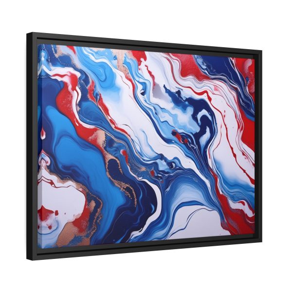 Red White and Blue TS3 Marble Matte Canvas, Black Frame - Image 18