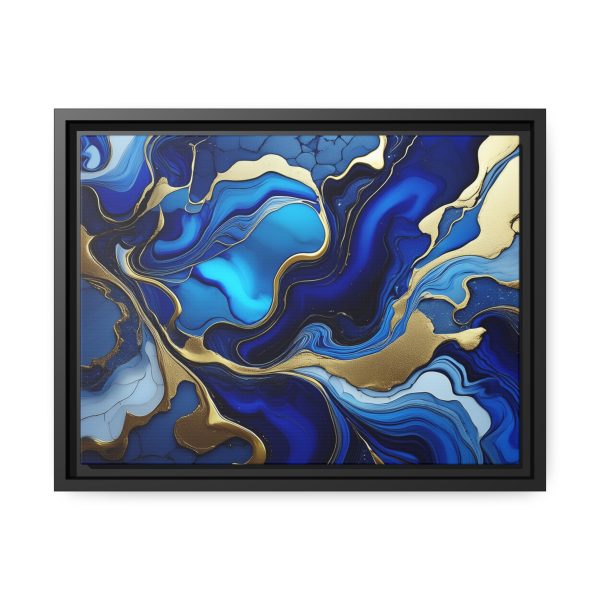 Royal Blue Gold RB1 Marble Matte Canvas, Black Frame - Image 9