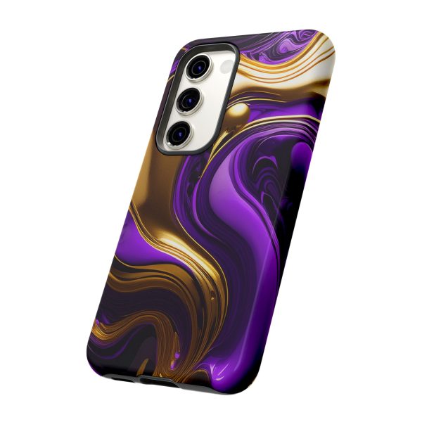 Purple and Gold Liquid iPhone | Samsung | Samsung Galaxy | Google Pixel - Cell Phone Tough Cases - Image 122