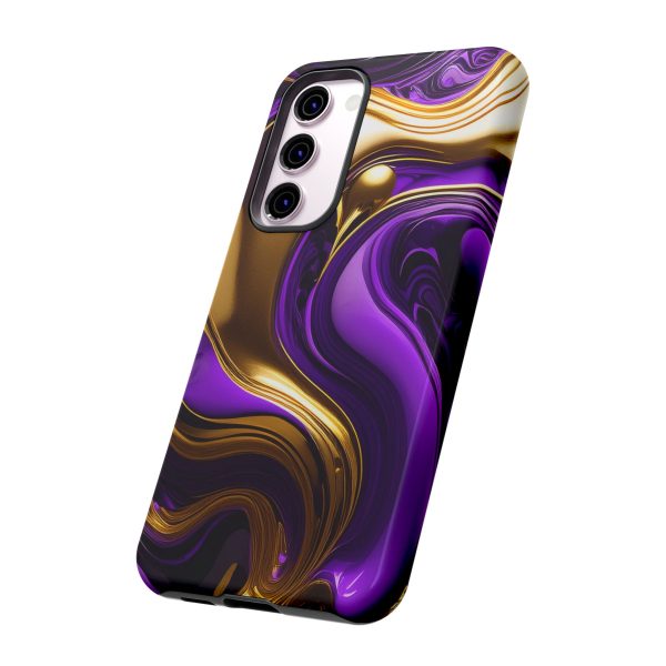 Purple and Gold Liquid iPhone | Samsung | Samsung Galaxy | Google Pixel - Cell Phone Tough Cases - Image 130