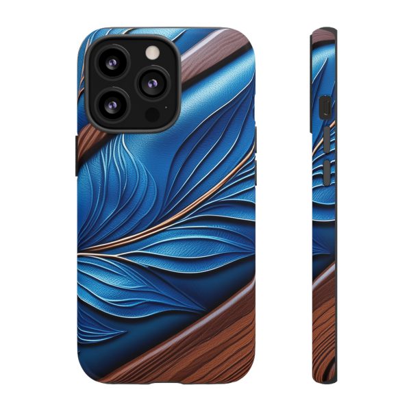 Blue Leather iPhone | Samsung | Samsung Galaxy | Google Pixel - Cell Phone Tough Cases - Image 44