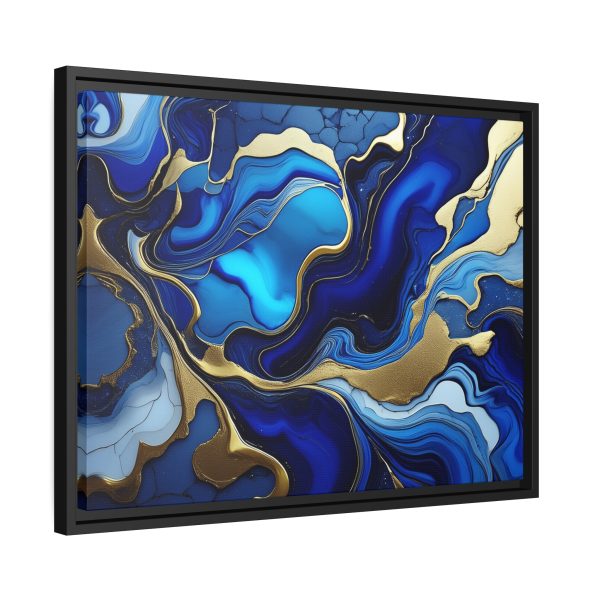 Royal Blue Gold RB1 Marble Matte Canvas, Black Frame - Image 18