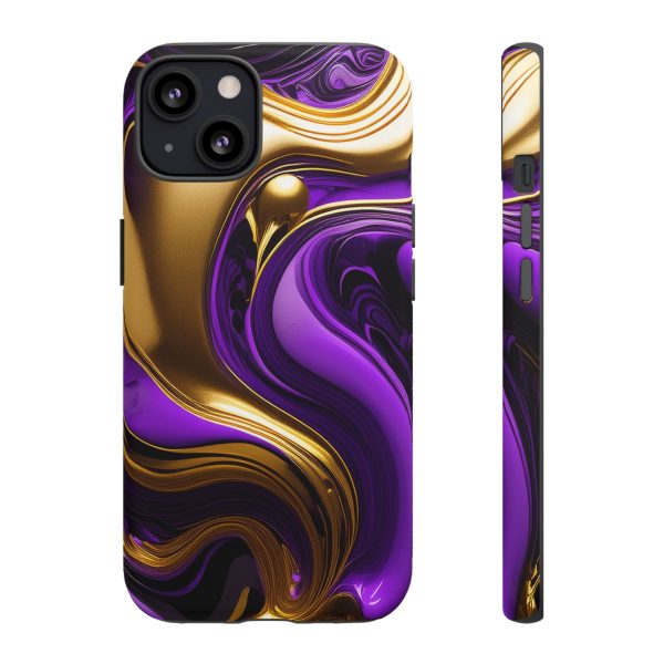 Purple and Gold Liquid iPhone | Samsung | Samsung Galaxy | Google Pixel - Cell Phone Tough Cases - Image 39