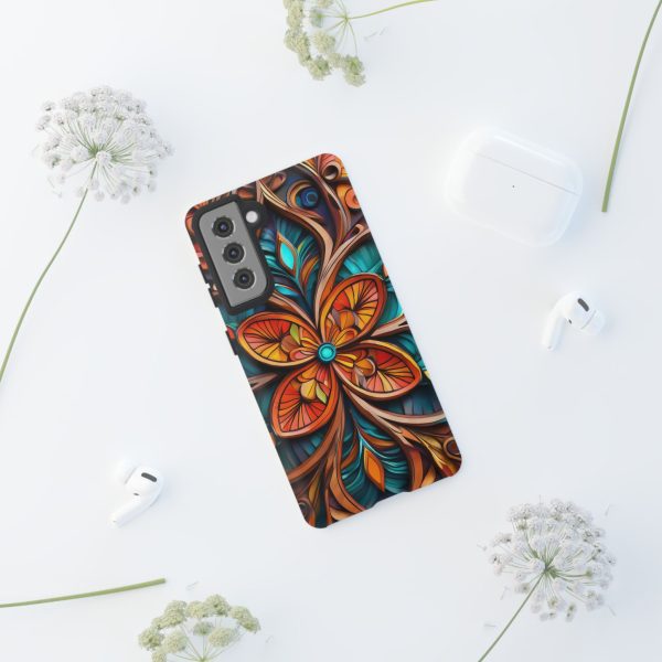 Wood Grain Flower iPhone | Samsung | Samsung Galaxy | Google Pixel - Cell Phone Tough Cases - Image 52