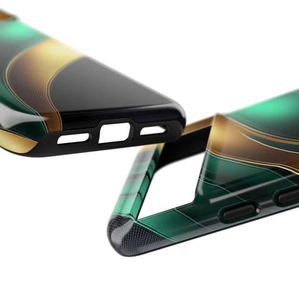 Green and Gold iPhone | Samsung | Samsung Galaxy | Google Pixel - Cell Phone Tough Cases - Image 227