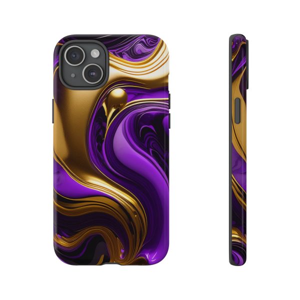 Purple and Gold Liquid iPhone | Samsung | Samsung Galaxy | Google Pixel - Cell Phone Tough Cases - Image 167