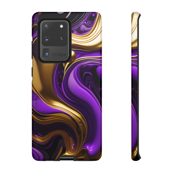 Purple and Gold Liquid iPhone | Samsung | Samsung Galaxy | Google Pixel - Cell Phone Tough Cases - Image 27