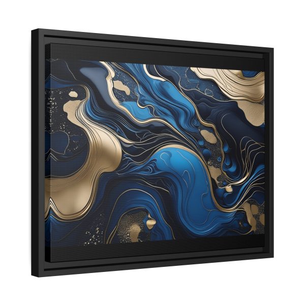 Blue Gold Abstract Art 2 Matte Canvas, Black Frame - Image 14