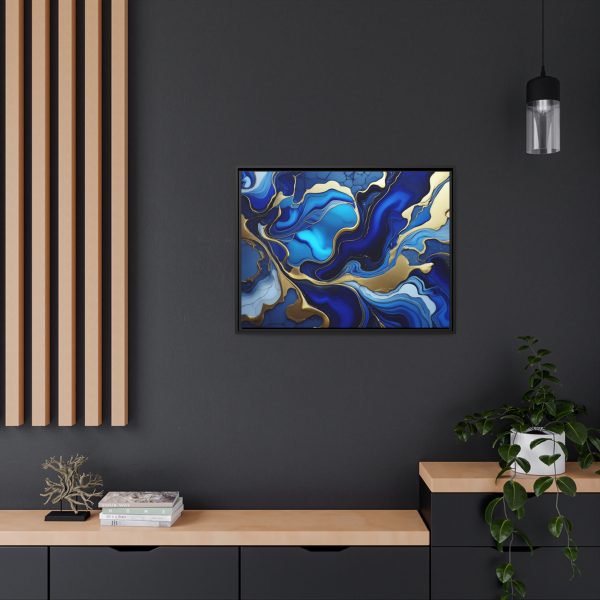 Royal Blue Gold RB1 Marble Matte Canvas, Black Frame - Image 28