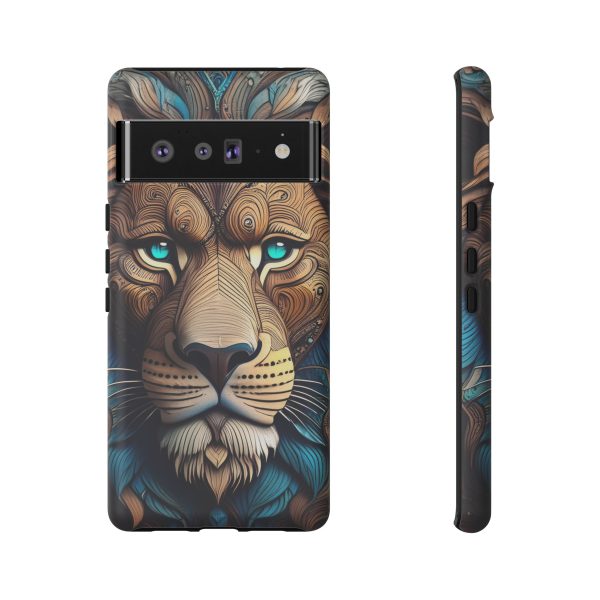 Wood Lion Art iPhone | Google Pixel - Cell Phone Tough Cases - Image 89