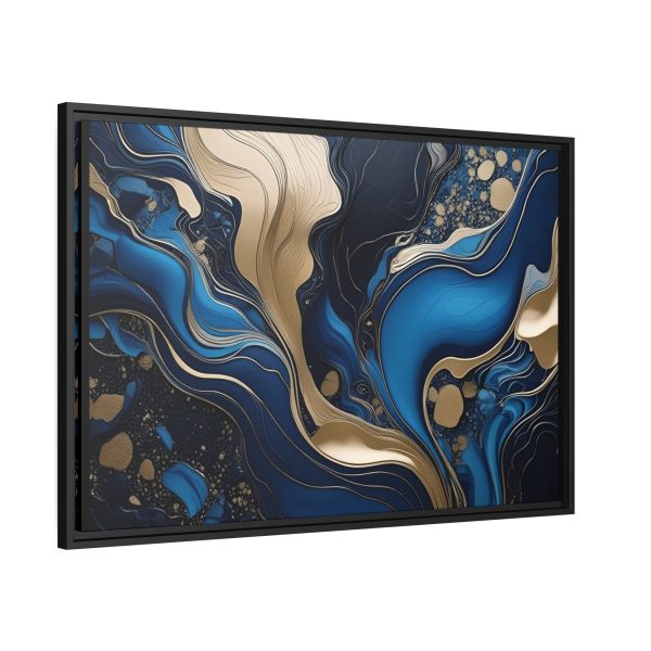 Blue Gold Abstract Art 3 Matte Canvas, Black Frame - Image 30