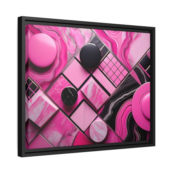 Pink And Black Abstract 2 Matte Canvas, Black Frame - Image 14