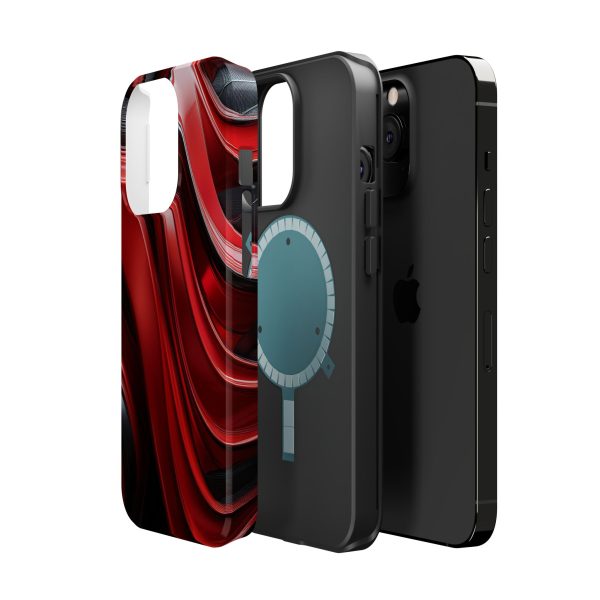 Red and Black Custom Magnetic Tough Case for iPhone - Dual Layer Protection with MagSafe® Compatibility - Matte or Glossy Finish - Image 62