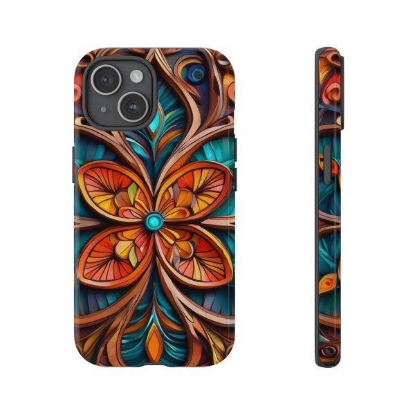 Wood Grain Flower iPhone | Samsung | Samsung Galaxy | Google Pixel - Cell Phone Tough Cases - Image 161