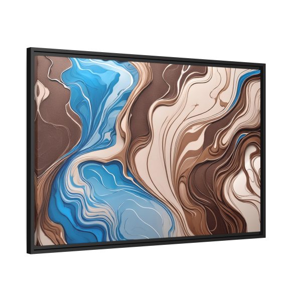 Brown and Teal Abstract BT3 Matte Canvas, Black Frame - Image 30