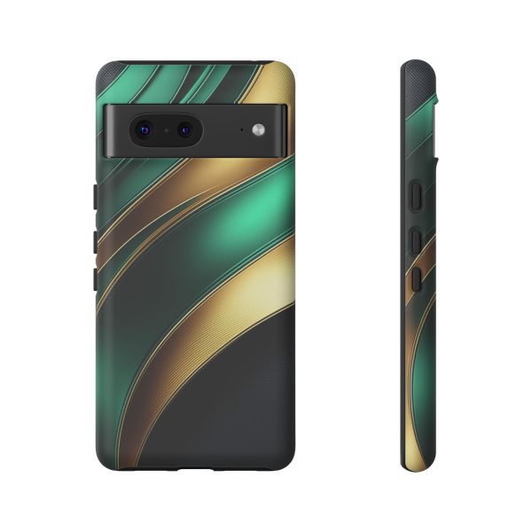 Green and Gold iPhone | Samsung | Samsung Galaxy | Google Pixel - Cell Phone Tough Cases - Image 149