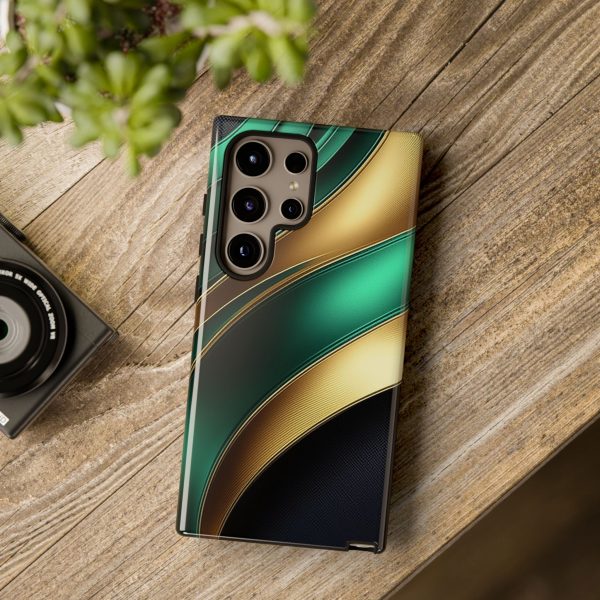 Green and Gold iPhone | Samsung | Samsung Galaxy | Google Pixel - Cell Phone Tough Cases - Image 209