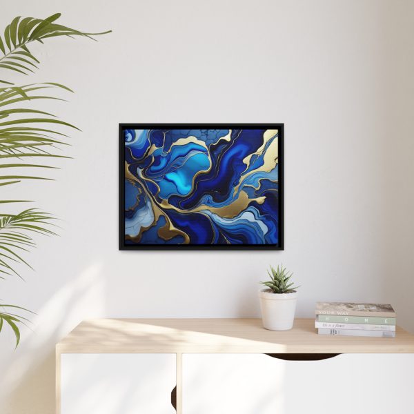 Royal Blue Gold RB1 Marble Matte Canvas, Black Frame - Image 19