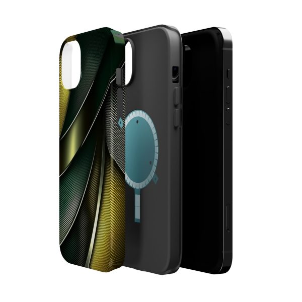 Green and Yellow Carbon Custom Magnetic Tough Case for iPhone - Dual Layer Protection with MagSafe® Compatibility - Matte or Glossy Finish - Image 22