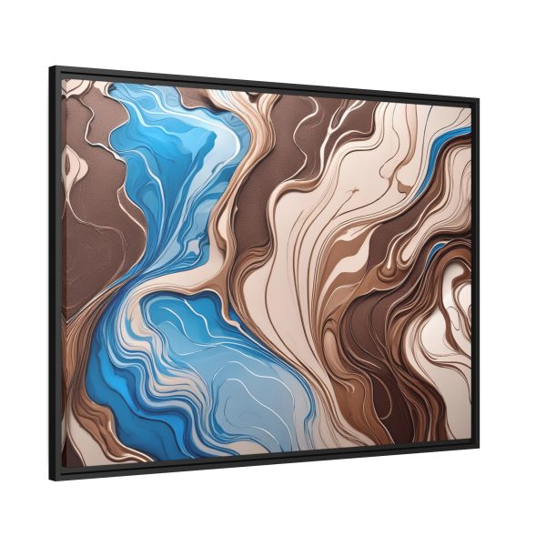 Brown and Teal Abstract BT3 Matte Canvas, Black Frame - Image 34