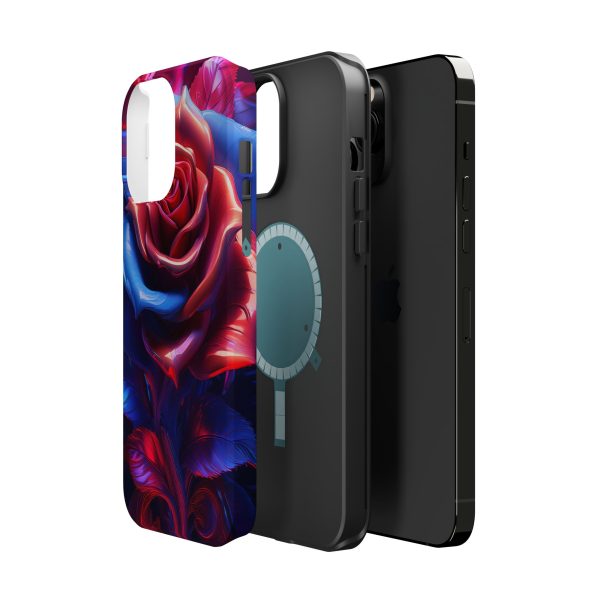 Red and Blue Rose- Custom Magnetic Tough Case for iPhone - Dual Layer Protection with MagSafe® Compatibility - Matte or Glossy Finish - Image 77